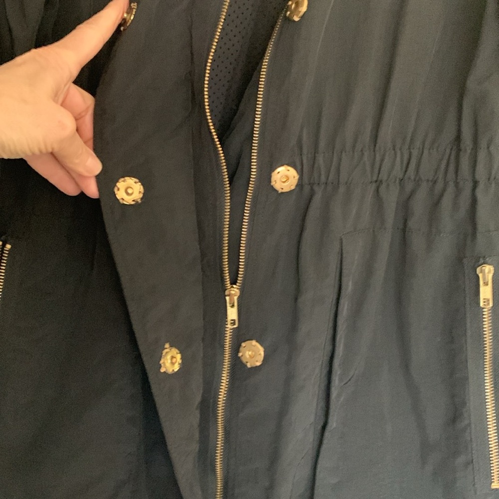 Millard Fillmore Black Spring Fall jkt ,3/4 sleeves,snaps zipper,hidden-hood❤️❤️ - Picture 8 of 14